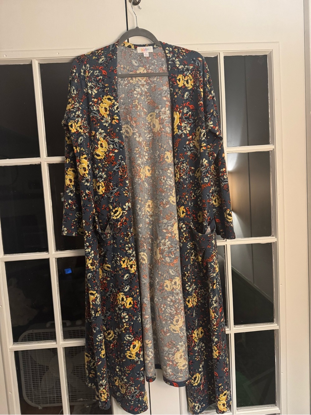 LuLaRoe Sarah Cardigan – Size Large | Blue Floral Duster